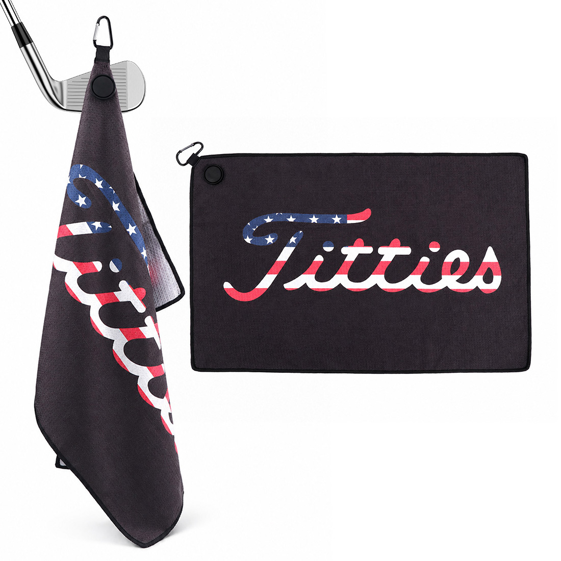 Golf Towel Waffle - Handuk Golf Magnetik Bendera Amerika 23,6'L