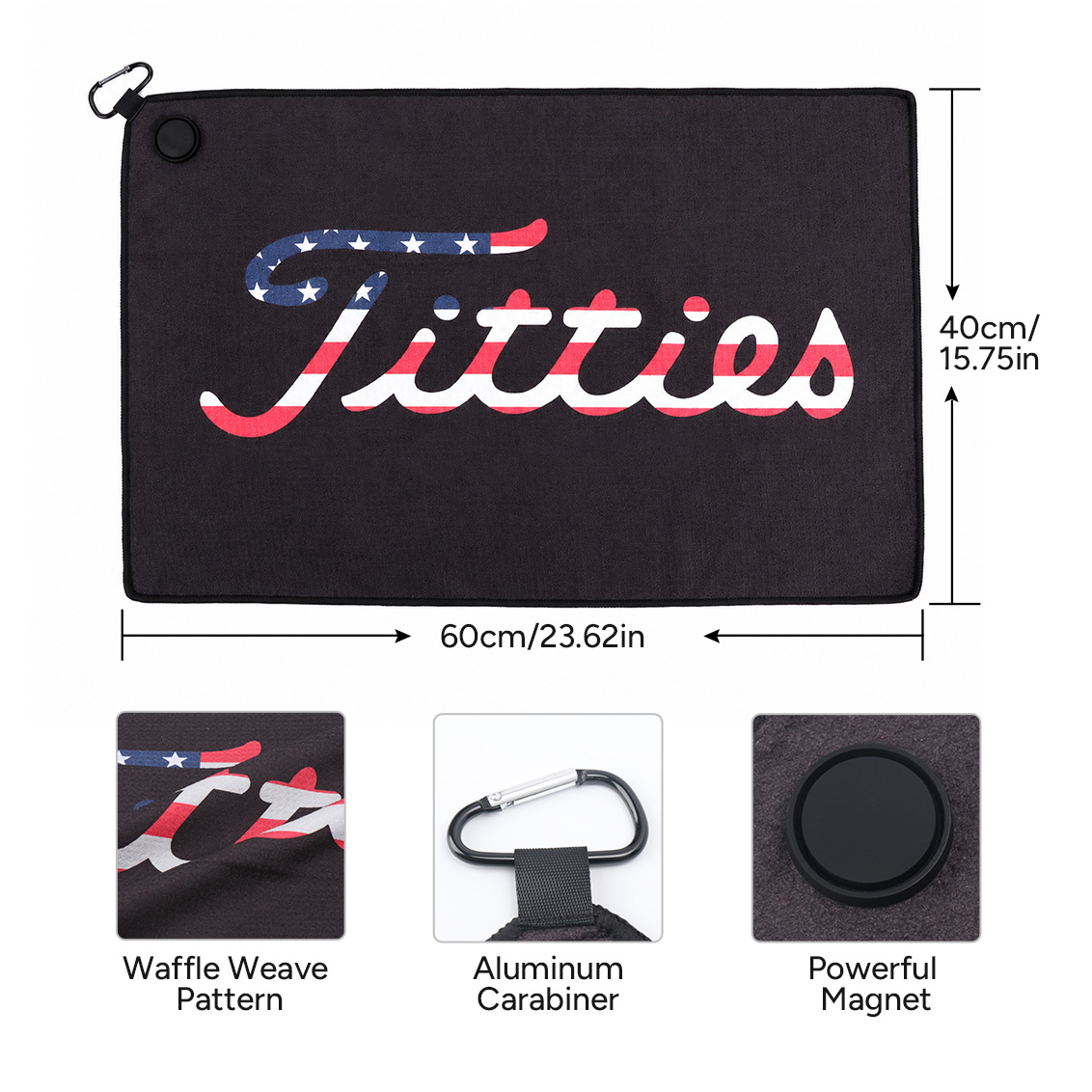 Handuk Golf Magnetik Bendera A - Golf Towel Waffle ulasan dan harga